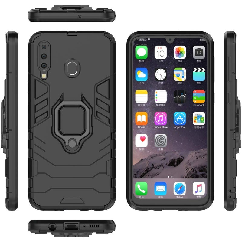 MaiJin Compatible with Samsung Galaxy M30, Galaxy A40s Case, Metal Ring Grip Kickstand Shockproof Hard Bumper (Works with Magnetic Car Mount) Dual Layer Rugged Cover (Black) - Image 5